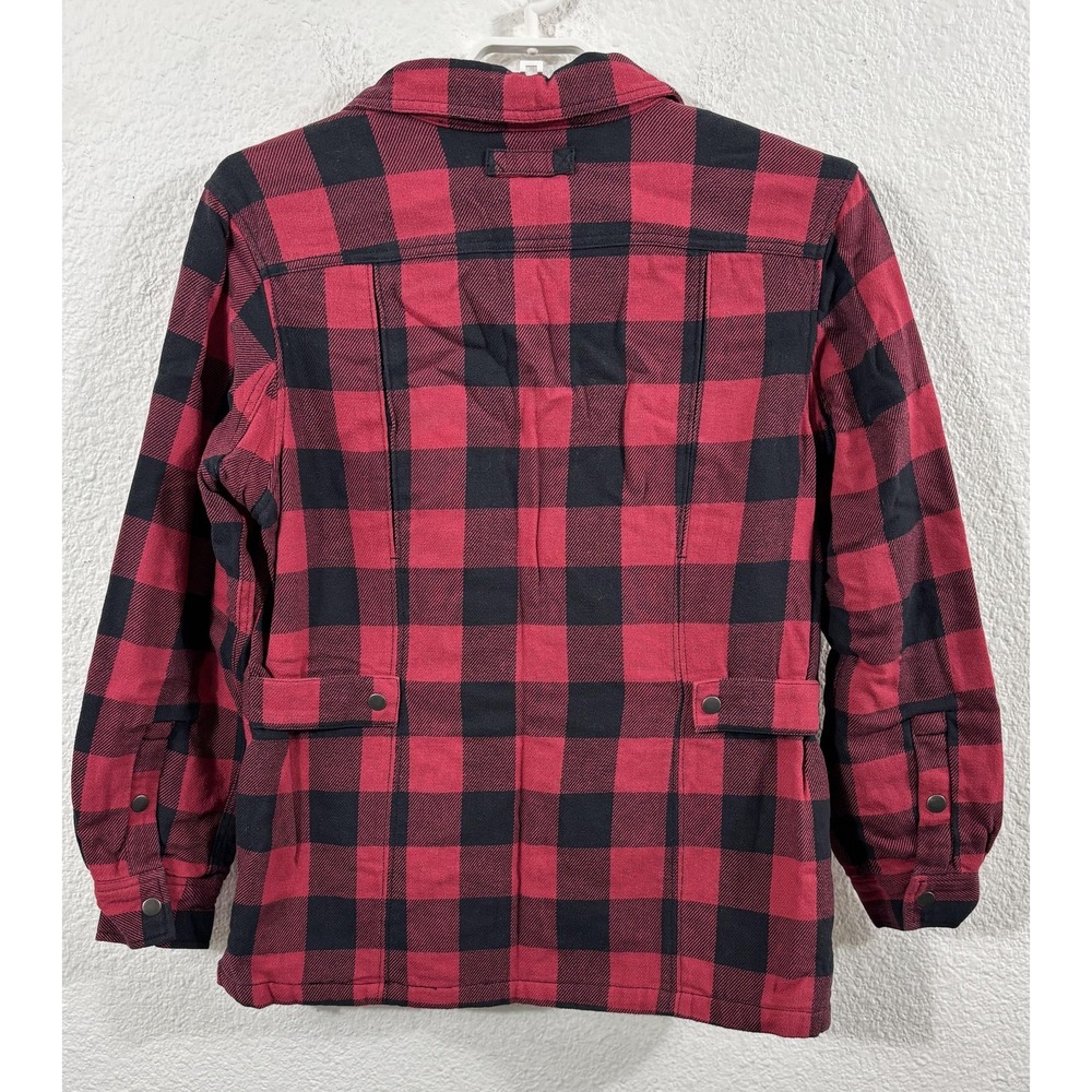 Duluth Trading Co Jacket Womens Medium Red Black Plaid Flannel Quilted‎ Shacket - Picture 5 of 6